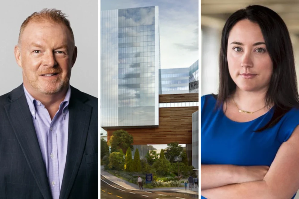 The Oregon Health & Science University Hospital Expansion Project. Skanska USA used its Safety Sidekick on the project. (Motiv Studio and NBBJ) Paul Haining, chief EHS officer at Skanska USA. Anita Nelson, chief strategy officer at Skanska USA Building.